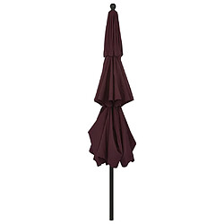 Avis vidaXL Parasol de jardin à 3 niveaux mât en aluminium rouge bordeaux