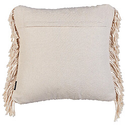 Beliani Lot de 2 coussins BESHAM Coton 45 x 45 cm Géométrique Macramé Beige clair pas cher