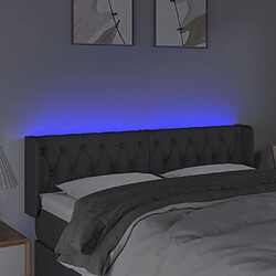 Acheter Maison Chic Tête de lit scandinave à LED,meuble de chambre Gris foncé 147x16x78/88 cm Tissu -MN13645