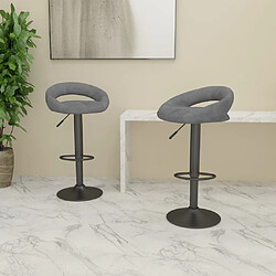 vidaXL Tabourets de bar lot de 2 gris clair velours 