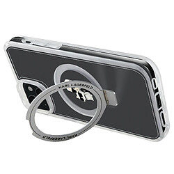 Karl Lagerfeld Coque MagSafe pour iPhone 15 Silicone Gel Coins Renforcés Transparent