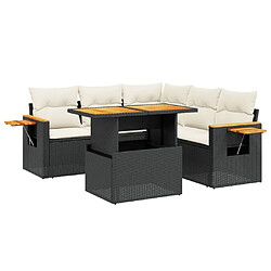 Maison Chic Ensemble Tables et chaises d'extérieur 6pcs avec coussins,Salon de jardin noir résine tressée -GKD281348