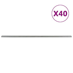 vidaXL Poteaux de clôture de jardin 40 pcs argenté 220 cm acier