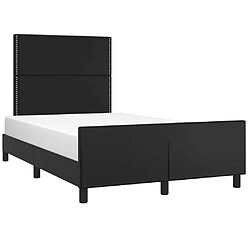 Avis Maison Chic Cadre/structure de lit avec tête de lit pour adulte - Lit Moderne Chambre Noir 120x200 cm Similicuir -MN48615