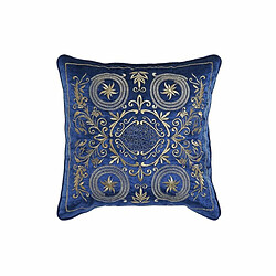 Coussin DKD Home Decor 8424001850341 Bleu Doré Polyester Velours Aluminium (45 x 10 x 45 cm)