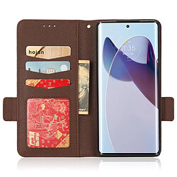 Etui en PU texture litchi, fermoir magnétique pour votre Motorola Edge 30 Ultra 5G/Edge X/Moto X30 Pro 5G - marron