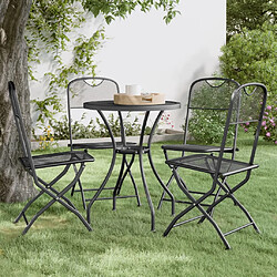 vidaXL Chaises pliables jardin lot de 4 Maille métallique Anthracite 