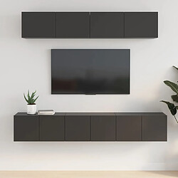 vidaXL Ensemble de meubles TV 5 pcs Noir Bois d'ingénierie