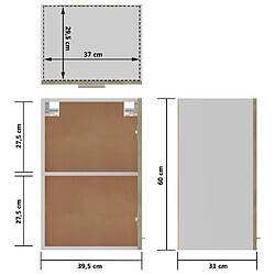 vidaXL Armoire suspendue Chêne sonoma 39,5x31x60 cm Bois d'ingénierie pas cher