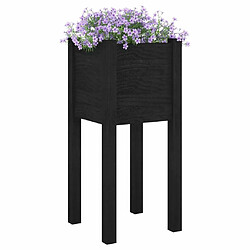 Avis Maison Chic Jardinière,Bac à fleurs - pot de fleur d'extérieur Noir 31x31x70 cm Bois de pin massif -GKD91424