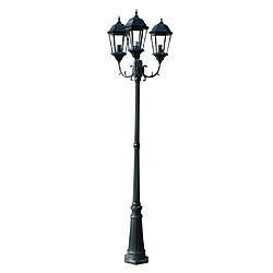 vidaXL Lampadaire de jardin 3 bras 230 cm Vert foncé/Noir Aluminium