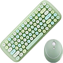 MOFII-Mini clavier et souris sans fil pour filles,Set bleu