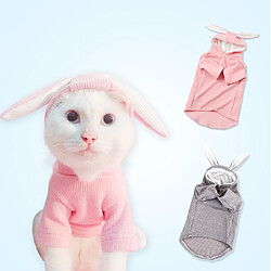 Avis Wewoo Sweatshirt de chat de de peluche d'animal familier de mode confortable d'oreille de lapintaille XS gris