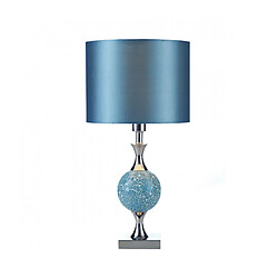 Luminaire Center Lampe de table Elsa Chrome poli,miroir bleu 1 ampoule 50cm