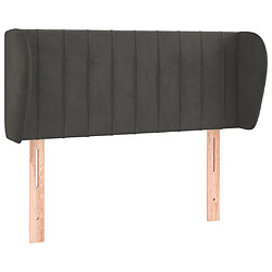 Maison Chic Tête de lit scandinave avec oreilles,meuble de chambre Gris foncé 103x23x78/88 cm Velours -MN89638