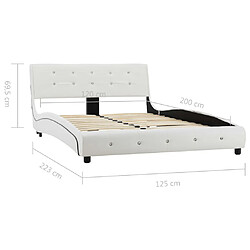 vidaXL Lit avec matelas Blanc Similicuir 120x200 cm pas cher