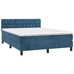 Avis Sommier à lattes LED,Cadre à lattes de lit avec matelas pour Adulte Bleu foncé 140x190 cm -MN26603