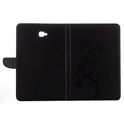 Wewoo Housse Étui noir pour Samsung Galaxy Tab A 10.1 2016 / P580 Papillons Amour Fleurs Gaufrage Horizontal en cuir Flip avec support & Slots de cartes Portefeuille pas cher