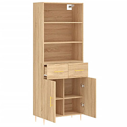 Avis vidaXL Buffet haut Chêne sonoma 69,5x34x180 cm Bois d'ingénierie