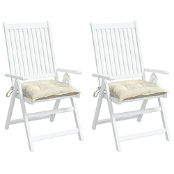 Avis Maison Chic Lot de 2 Coussins Confort,Coussins de chaise blanc crème 40x40x7 cm tissu oxford -GKD99652