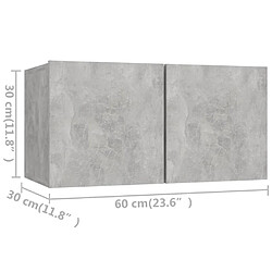 Acheter vidaXL Ensemble de meubles TV 4 pcs Gris béton Bois d'ingénierie