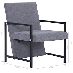 vidaXL Fauteuil gris clair tissu pas cher