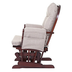 Acheter Mendler Fauteuil à bascule HWC-C76, avec repose-pied, tissu ~ crème-gris