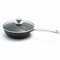 Baumalu Sauteuse 28 cm + couvercle en verre noir