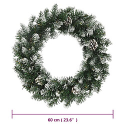 Acheter vidaXL Couronne de Noël avec lumières LED Vert 60 cm PVC