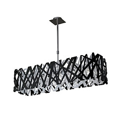 Luminaire Center Suspension Tokio Chrome poli, noir brillant