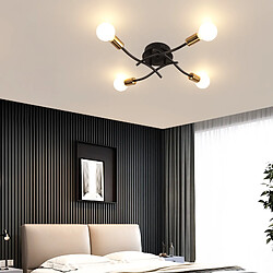 Acheter Stoex Plafonnier En Métal Lampe De Plafond Rétro Luminaire Plafonnier Intérieur Moderne À 4 Lumières Pour Couloir De Cuisine De Chambre À Coucher, Noir