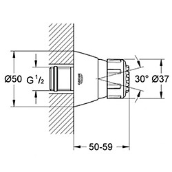 Douchette latérale 2 jets Grohe Relexa 50