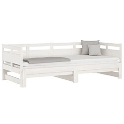 Avis Maison Chic Lit d'appoint blanc bois de pin massif 2x(90x200)cm,Lit coulissant Lit de repos -GKD69625