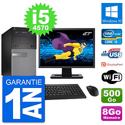 PC Tour Dell 3020 Ecran 27" Intel i5-4570 RAM 8Go Disque 500Go Windows 10 Wifi - Occasion