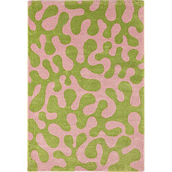 Jardindeco Tapis intérieur à poils longs Swing 384 vert 160 x 230 cm.