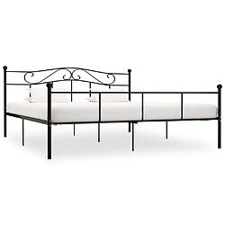 vidaXL Cadre de lit sans matelas noir métal 180x200 cm 