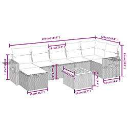 Avis Maison Chic Ensemble Tables et chaises d'extérieur 8 pcs avec coussins,Salon de jardin gris résine tressée -GKD355561