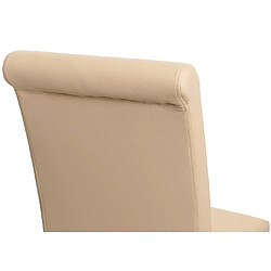 Acheter Mendler 6x chaise salle à manger M37 ~ cuir, crème, pieds foncés