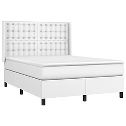 Avis vidaXL Sommier à lattes de lit matelas LED Blanc 140x190 cm Similicuir