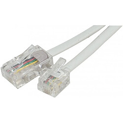 Abi Diffusion Cordon téléphonique RJ11 vers RJ45 Blanc - 10.00M