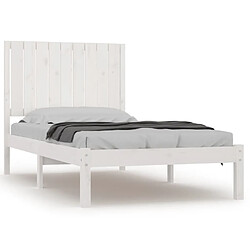 vidaXL Cadre de lit sans matelas blanc 90x190 cm bois de pin massif