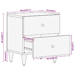 vidaXL Table de chevet 40x33x46 cm Bois de manguier solide pas cher