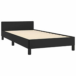 Maison Chic Lit adulte - Cadre Structure de lit avec tête de lit Contemporain Noir 80x200 cm Similicuir -MN44850 pas cher