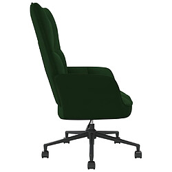 Avis vidaXL Chaise de relaxation Vert foncé Velours