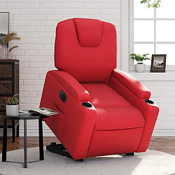 Maison Chic Fauteuil Relax pour salon, Fauteuil inclinable électrique rouge similicuir -GKD46557