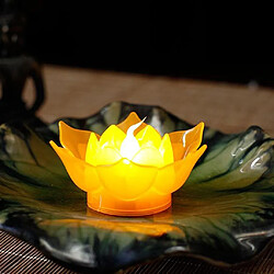 Acheter L'eau flottante de lampe de lotus de LED souhaitant la bougie artificielle s'allume en jaune