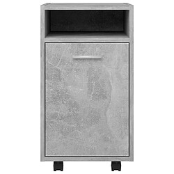 Avis vidaXL Armoire latérale et roues Gris béton 33x38x60cm Bois ingénierie