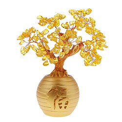 richesse argent chanceux arbre feng shui cristal arbre en plastique décor à la maison jaune