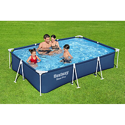 Piscine Démontable Rectangulaire Bestway Steel Pro 300x201x66 cm Capacité de 3.000 Litres Couleur Bleu