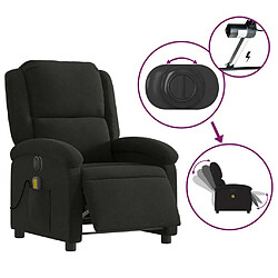 Maison Chic Fauteuil Relax pour salon, Fauteuil de massage inclinable électrique Noir Tissu -GKD26634 pas cher